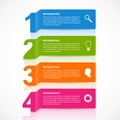 Abstract paper infographics number options design element.