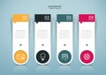 Abstract paper Infographics style design on the grey background.