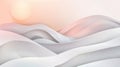 Abstract paper waves and sun vector background in pastel color. Royalty Free Stock Photo