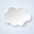 Abstract paper speech bubble in the form of a cloud on light blu Royalty Free Stock Photo