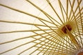 Abstract Paper umbrella and umbrella bamboo frame Royalty Free Stock Photo