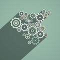 Abstract Paper Vector Cogs, Gears Royalty Free Stock Photo