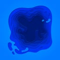 Papercut multi layer blue gradient background