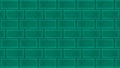 Abstract parallel rows of turquoise bricks disappear with a white concrete wall on the background. Animation. Concept of