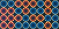 Abstract Partially Faded Spotted Pattern, Large Circular Gradient Shapes with Randomly Changing Colors of Blue, Brown, Red