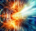 Abstract particle accelerator concept Royalty Free Stock Photo