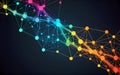 Abstract particle background with interconnected web network nodes for data visuals Royalty Free Stock Photo