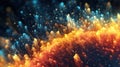 Abstract particle explosion background wallpaper. Generative AI.