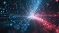 Abstract particle explosion generating light trails on black background Royalty Free Stock Photo