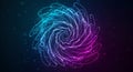 Abstract Digital Particle Swirl Vortex Technology Background Blue Purple Gradient Royalty Free Stock Photo