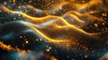 Abstract particle wave creating glowing digital data landscape Royalty Free Stock Photo