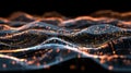Abstract Particle Waves Background, Dynamic Data Visualization, Network Connection Royalty Free Stock Photo