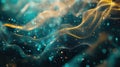 Abstract particle waves creating flowing digital data streams Royalty Free Stock Photo