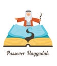 Abstract passover story haggadah book. Mozes ordering let my people go out of Egypt. vector and illustration