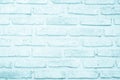 Abstract Pastel Blue and White brick wall texture background pre wedding. Brickwork or stonework lovely flooring interior rock Royalty Free Stock Photo