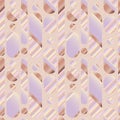 Abstract pastel color long oval geometric pattern