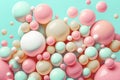 Abstract pastel colored background. Soft colors balls and bubble gums. Digital Illustration. Generative AI Royalty Free Stock Photo