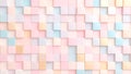 Abstract pastel colored cube pattern background, geometric mosaic texture, soft color palette Royalty Free Stock Photo