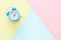 Abstract pastel colored paper texture. Minimal geometric shapes and lines. trendy design concept. vintage clock.