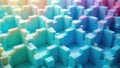 Abstract pastel cube structure intricate network of interlocking blocks in a soft color palette. Generative AI Royalty Free Stock Photo