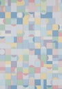 Abstract Pastel Geometric Pattern Background with Squares, Circles, and Rectangles in Soft, Modern Hues Royalty Free Stock Photo