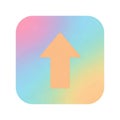 Abstract pastel gradient arrow icon pointing upwards for growth and progress Royalty Free Stock Photo