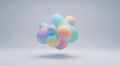 Abstract pastel gradient blobs floating on a light grey background Royalty Free Stock Photo