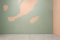 abstract pastel peach wall and dark green background