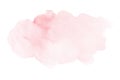 Abstract pastel pink watercolor spot on white background. Watercolour blot with space for text. Hand painted isolated illustration Royalty Free Stock Photo