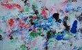 Abstract romantic blue pink black beige yellow red blue dark colors and hues. Abstract wet paint background. Painting spots. Royalty Free Stock Photo