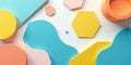 Abstract pastel shapes composition featuring geometric forms and a soft color palette. Generative AI Royalty Free Stock Photo