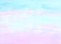 Abstract pastel soft pink, blue and white background. Brush strokes on paper, hand painted Royalty Free Stock Photo