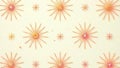 Abstract pastel sunburst pattern design featuring radiating starburst shapes on a light cream background. Generative AI Royalty Free Stock Photo
