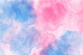 Abstract pastel watercolor background - Blue sky and pink pastel watercolor