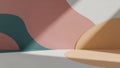 Abstract Pastel Wavy Studio Background Sunlight Shadows on Modern Product Display Stage Royalty Free Stock Photo