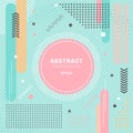 Abstract pastels color geometric elements composition decorative green background. Round shape and halftone pattern with circle
