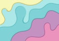 Abstract pastels color paper cut style background. Realistic 3d layered smooth bending objects