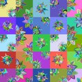 Abstract patchwork floral background, illustration