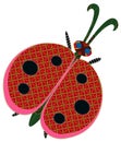 Abstract patchwork ledybug Royalty Free Stock Photo