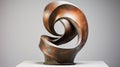 Abstract Patina Rusted Bronze Sculpture Inspired By Moore And Blossfeldt