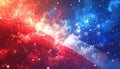 Abstract Patriotic Background with Red Blue Fireworks and Starry Smoke Swirls celebration Royalty Free Stock Photo