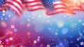 Abstract patriotic red white and blue glitter sparkle explosion background for celebrations, voting, July fireworks Royalty Free Stock Photo