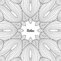 Abstract pattern for adult anti stress coloring book page, post card, print templates.