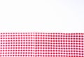 Abstract, pattern, background fabric tablecloth checkered red and white with copy space Royalty Free Stock Photo