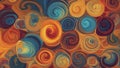 abstract pattern background from multi-colored circles twisted into spiral Royalty Free Stock Photo