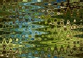 Abstract pattern background with zigzag and waves in blue, green and brown tones. Artistic image processing Royalty Free Stock Photo