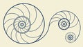 Abstract pattern based on a spiral or Nautilus shell structure vector design Generative AI Royalty Free Stock Photo