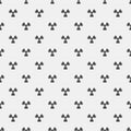 Abstract pattern. Black radiation signs on a white background. Irradiation. Dangerous area. Vector illustration in a flat style