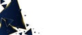 Abstract pattern of blue luxury triangles with gold.