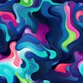 Abstract pattern of blue and pink fluids on dark background (tiled) Royalty Free Stock Photo